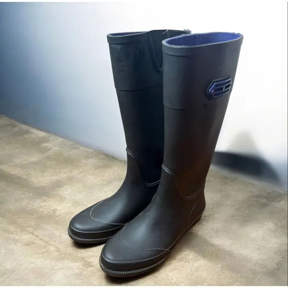 Tommy Hilfiger Coastal Tall Rain Boots Black Size 7